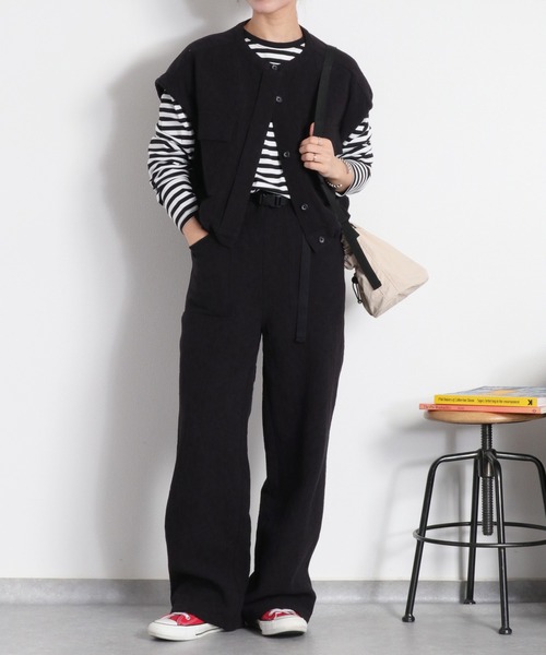 cepo（セポ）の「〈セットアップ対応可能〉ジャガードワークベスト（ベスト・レディース・ブラック/オフホワイト・M）」の19枚目の写真