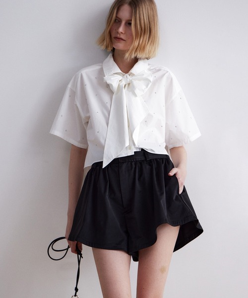 MAISON SPECIAL(メゾンスペシャル)の「Micro Mini Culotte Pants/マイクロミニキュロットパンツ(その他パンツ・レディース・モカ/ブラック・FREE)」の2枚目の写真