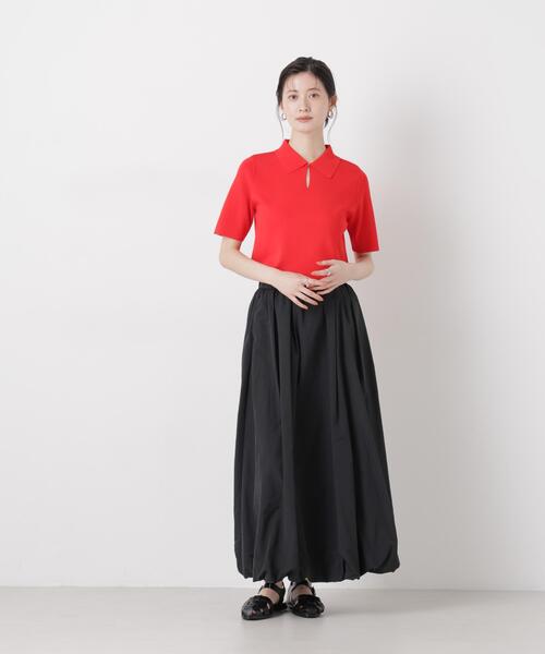 NANO universe（ナノユニバース）の「ナイロンタッサーバルーンスカート（スカート・レディース・ブラック/アイボリー/カーキ・FREE）」の21枚目の写真