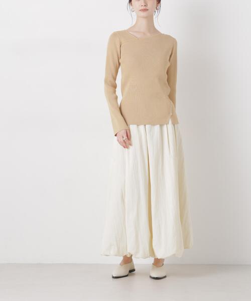 NANO universe（ナノユニバース）の「ナイロンタッサーバルーンスカート（スカート・レディース・ブラック/アイボリー/カーキ・FREE）」の7枚目の写真