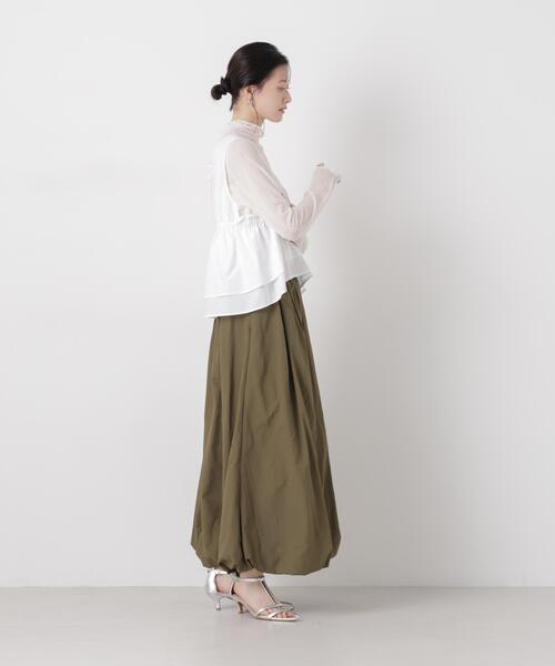 NANO universe（ナノユニバース）の「ナイロンタッサーバルーンスカート（スカート・レディース・ブラック/アイボリー/カーキ・FREE）」の15枚目の写真