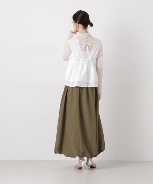NANO universe（ナノユニバース）の「ナイロンタッサーバルーンスカート（スカート・レディース・ブラック/アイボリー/カーキ・FREE）」の17枚目の写真