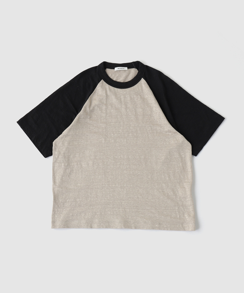 PULP/417EDIFICE(パルプフォーワンセブンエディフィス)の「MATSUFUJI / マツフジ LINEN RAGLAN SLEEVE SHIRT(ニット/セーター・メンズ・ブラック/ブルー系その他・3/2)」の2枚目の写真