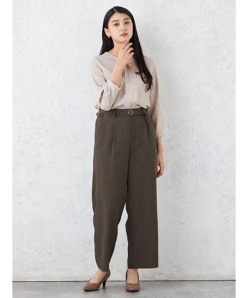 HARUYAMA(ハルヤマ)の「2WAYアクセ付きフリルブラウス カットソー ソフィーチェ 通年【SOFFICE】(シャツ/ブラウス・レディース・オフホワイト/ライトグレー/ネイビー・S/L/LL/M)」の12枚目の写真