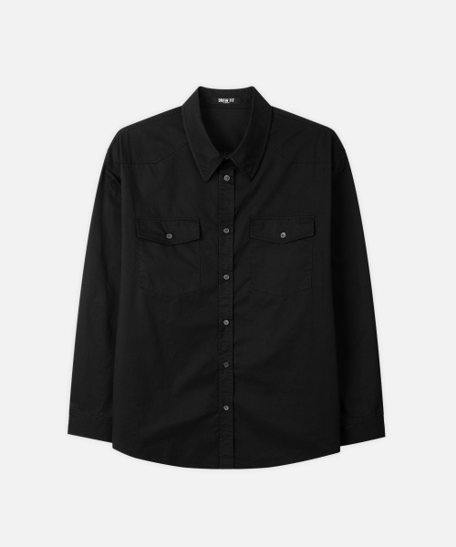 DRAW FIT（ドローフィット）の「ウォッシュドコットンウエスタンシャツ[ブラック]（シャツ/ブラウス・メンズ・その他・M/L/XL）」の5枚目の写真