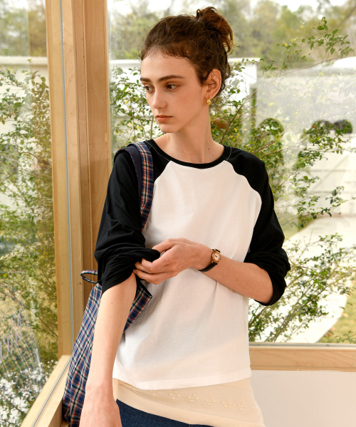 PIGMENT（ピグメント）の「ナグランバックポイントTシャツ (YZTS2601003)（Tシャツ/カットソー・レディース・アイボリー/オートミール・FREE）」の5枚目の写真