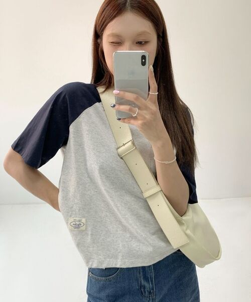 PIGMENT（ピグメント）の「ナグランバックポイントTシャツ (YZTS2601003)（Tシャツ/カットソー・レディース・アイボリー/オートミール・FREE）」の7枚目の写真