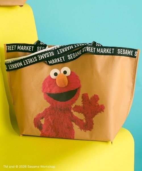 SESAME STREET(セサミストリート)の「ジャガードテープバッグ(BIG)(エコバッグ/サブバッグ・レディース・グリーン/ベージュ/グレー・F)」の3枚目の写真