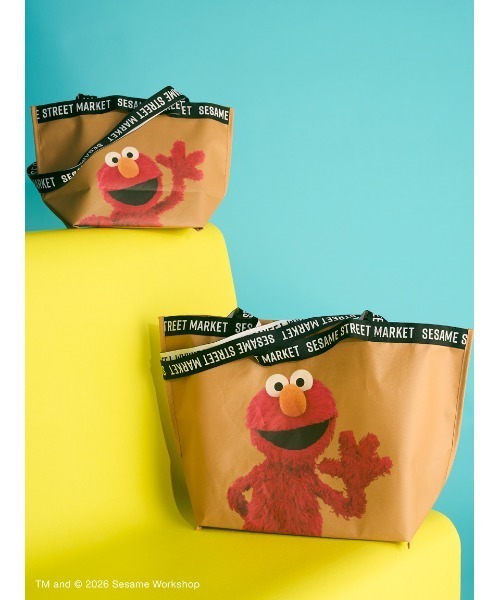 SESAME STREET(セサミストリート)の「ジャガードテープバッグ(BIG)(エコバッグ/サブバッグ・レディース・グリーン/ベージュ/グレー・F)」の8枚目の写真