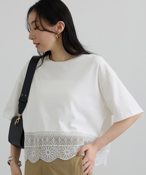 アラベスクスカラップレースTシャツ（Tシャツ/カットソー）｜SALON