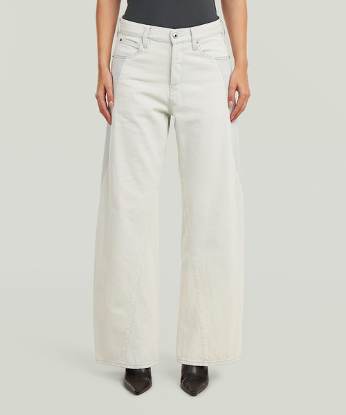 G-STAR(ジースター)の「Hybrid Contor 3D Wide Jeans/パネル切り替えデザイン立体裁断ワイドジーンズ/L28(デニムパンツ・レディース・ライトブルー・24inch/25inch/26inch/27inch)」の1枚目の写真