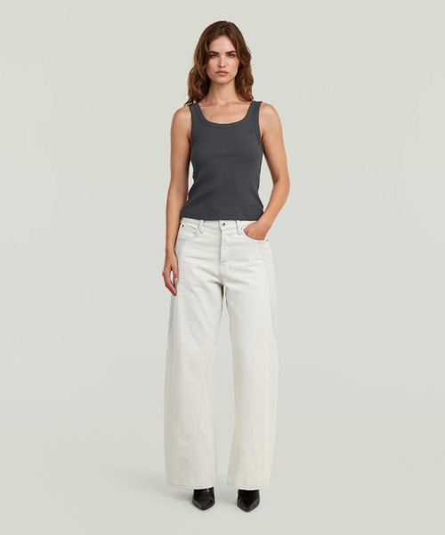 G-STAR(ジースター)の「Hybrid Contor 3D Wide Jeans/パネル切り替えデザイン立体裁断ワイドジーンズ/L28(デニムパンツ・レディース・ライトブルー・24inch/25inch/26inch/27inch)」の6枚目の写真