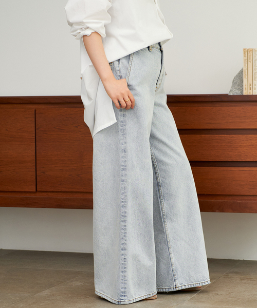 plage（プラージュ）の「《追加》R’IAM straight WIDE デニム（デニムパンツ・レディース・ブルー・38/36/34）」の6枚目の写真