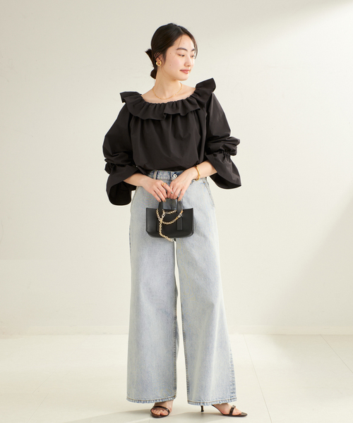 plage（プラージュ）の「《追加》R’IAM straight WIDE デニム（デニムパンツ・レディース・ブルー・38/36/34）」の2枚目の写真