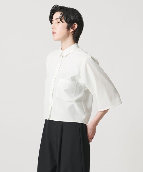 MARW UNITED ARROWS(マルゥ ユナイテッドアローズ)の「<MARW UNITED ARROWS>タイプライター 7分袖 シャツ(シャツ/ブラウス・レディース・ホワイト/ブラック・FREE)」の1枚目の写真