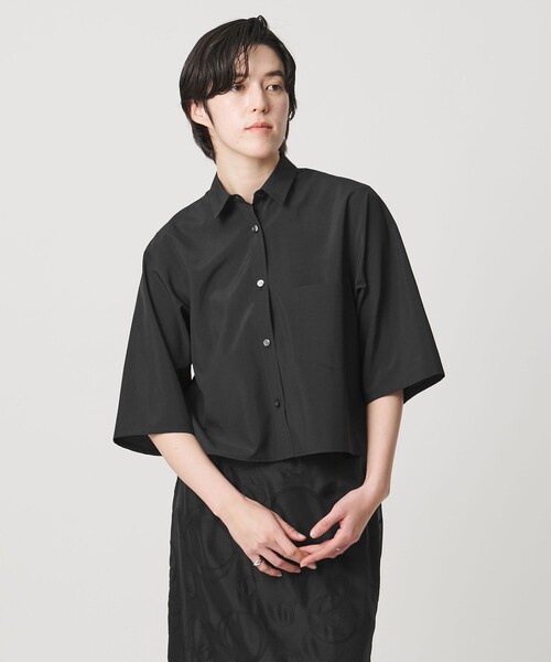 MARW UNITED ARROWS(マルゥ ユナイテッドアローズ)の「<MARW UNITED ARROWS>タイプライター 7分袖 シャツ(シャツ/ブラウス・レディース・ホワイト/ブラック・FREE)」の2枚目の写真