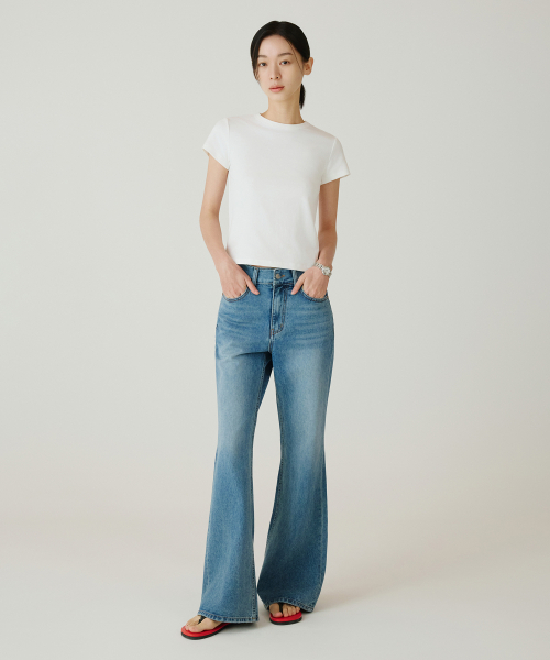 SIYAZU（シヤジュ）の「SITP5275 スリムリブ半袖Tシャツ_Ivory（Tシャツ/カットソー・レディース・アイボリー・ONE）」の4枚目の写真