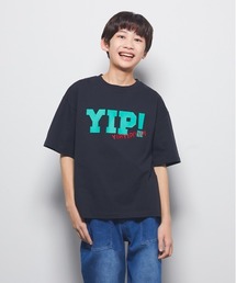 Right-on | 【Refurbish】ビッグロゴプリントワンポイント刺繍Tシャツ (オーバーサイズ / ユニセックス / キッズ / ストリート)(Tシャツ/カットソー)