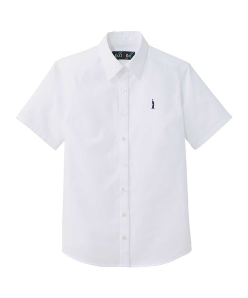 EASTBOY(イーストボーイ)の「シャツ 半袖 ブラウス スクール 制服 通学 中学生 高校生(シャツ/ブラウス・キッズ・ホワイト×ホワイト/ホワイト×ネイビー・13号/11号/9号/7号)」の1枚目の写真