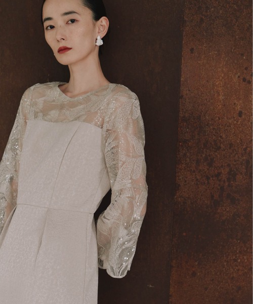 ブリエレースジャカードコンビドレス【eneak マザーズドレス 結婚式