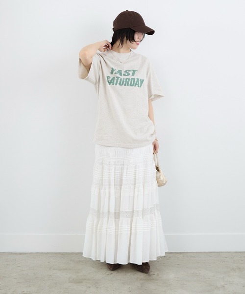 REMI RELIEF（レミレリーフ）の「【REMI RELIEF】別注-"FAST SATURDAY"SP加工ロゴTシャツ（Tシャツ/カットソー・レディース・オートミール/ピンク・FREE）」の11枚目の写真