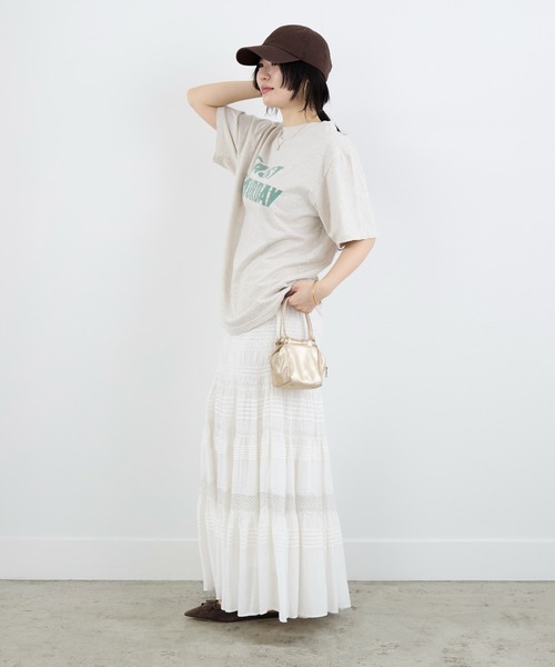 REMI RELIEF（レミレリーフ）の「【REMI RELIEF】別注-"FAST SATURDAY"SP加工ロゴTシャツ（Tシャツ/カットソー・レディース・オートミール/ピンク・FREE）」の10枚目の写真