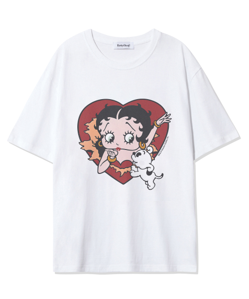 CNVS（ベティ ブープ）の「ベティブープ ハートバースト オーバーサイズ 半袖Tシャツ_ホワイト（Tシャツ/カットソー・レディース・ホワイト・ONE）」の2枚目の写真