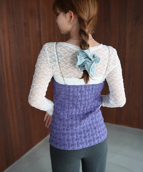 SANSeLF(サンセルフ)の「【SANSeLF】2WAYチェーンストラップジャガードビスチェ saw26s070(その他トップス・レディース・パープル・FREE)」の16枚目の写真