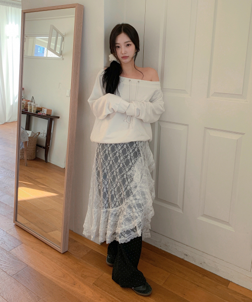 MINCO(ミンシオ)の「フリルレースラップスカート_ivory(スカート・レディース・その他・FREE)」の1枚目の写真