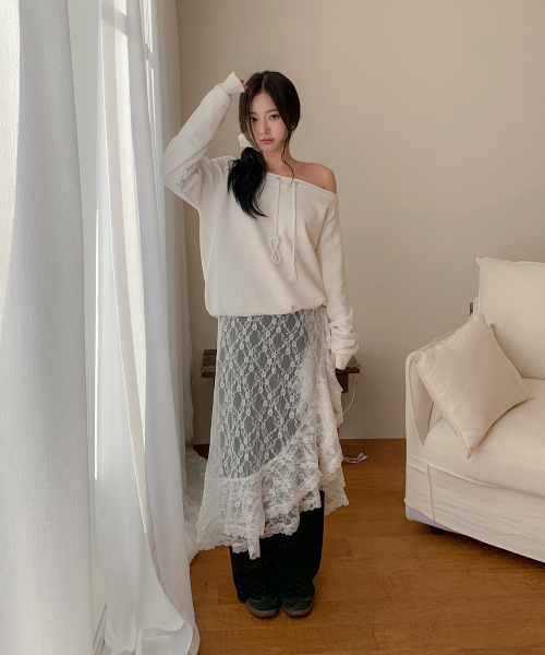 MINCO(ミンシオ)の「フリルレースラップスカート_ivory(スカート・レディース・その他・FREE)」の3枚目の写真