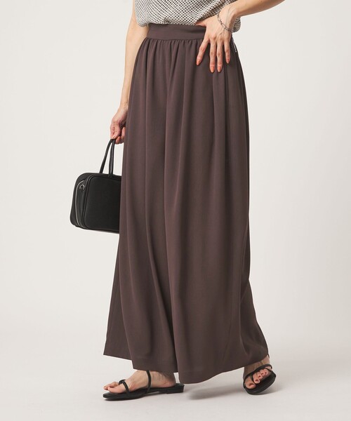 green label relaxing（グリーンレーベルリラクシング）の「［size SHORTあり］ジョーゼット フレア タック ワイド パンツ（その他パンツ・レディース・ダークブラウン/ダークグレー・FREE/SHORT）」の22枚目の写真