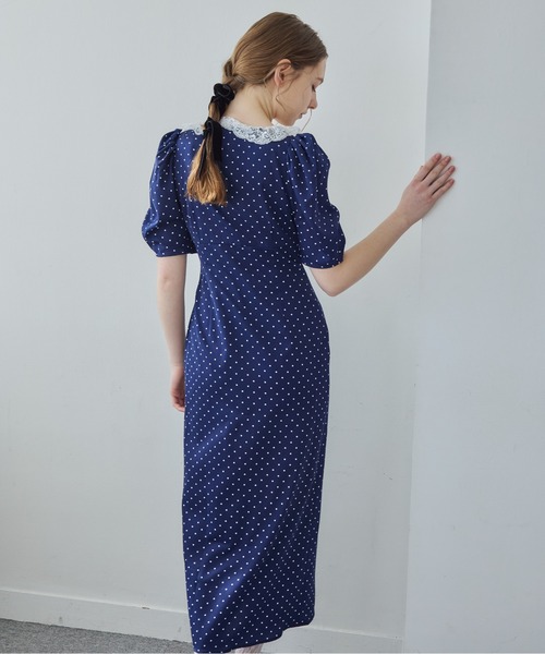 etre loin(エトルワン)の「デコルテレースワンピース / Decollete lace dress(ドレス・レディース・ベージュ/ネイビー/ミント・M)」の22枚目の写真