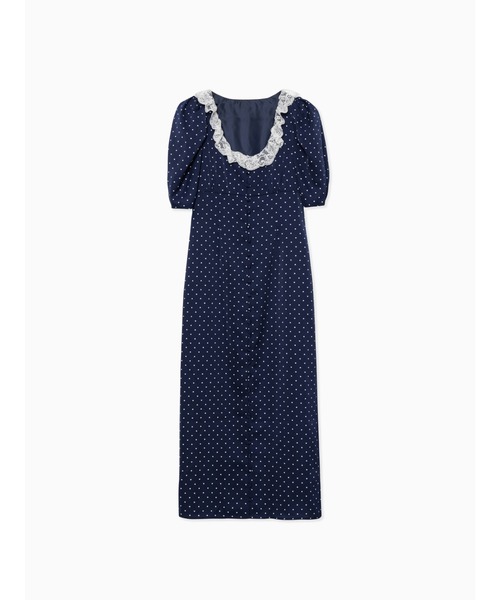 etre loin(エトルワン)の「デコルテレースワンピース / Decollete lace dress(ドレス・レディース・ベージュ/ネイビー/ミント・M)」の8枚目の写真