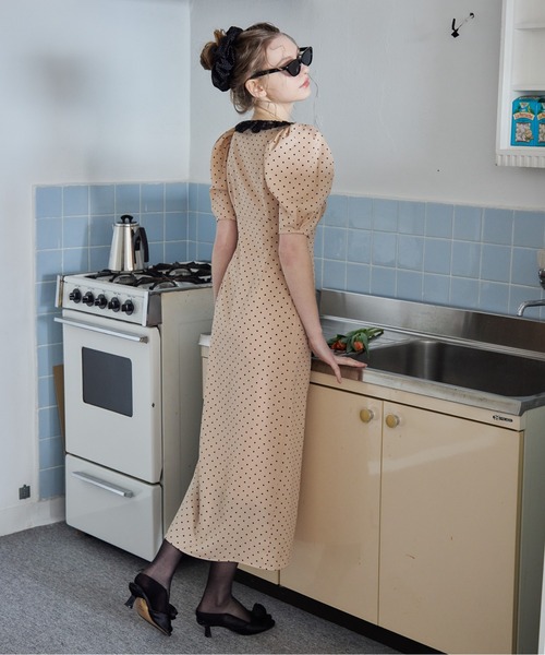 etre loin(エトルワン)の「デコルテレースワンピース / Decollete lace dress(ドレス・レディース・ベージュ/ネイビー/ミント・M)」の10枚目の写真