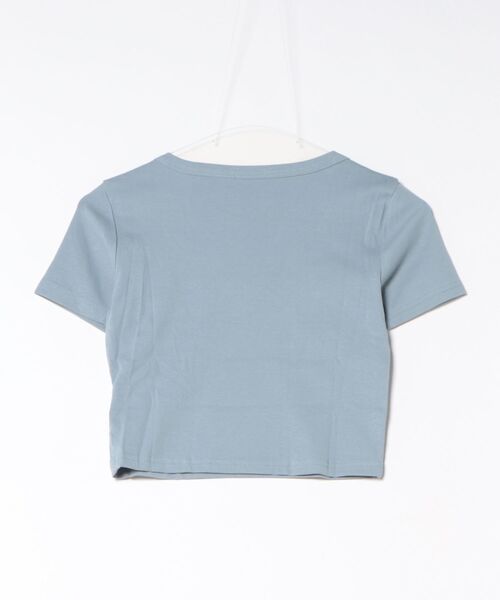 H.TOKYO（エイチトウキョウ）の「リブUネックショートスリーブTシャツ（Tシャツ/カットソー・レディース・ブルー/ピンク/ホワイト/ブラック・FREE）」の5枚目の写真