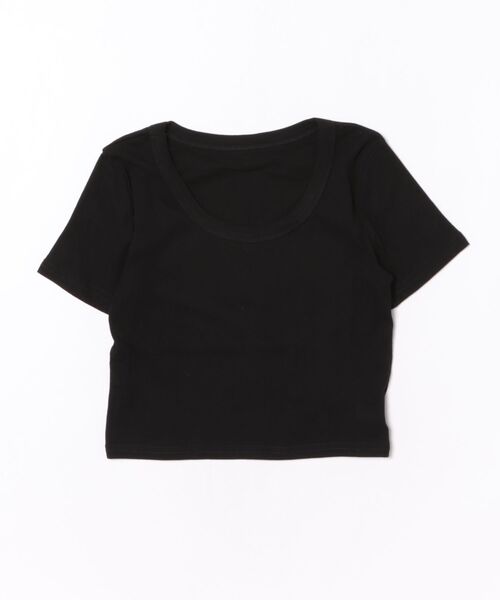 H.TOKYO（エイチトウキョウ）の「リブUネックショートスリーブTシャツ（Tシャツ/カットソー・レディース・ブルー/ピンク/ホワイト/ブラック・FREE）」の12枚目の写真