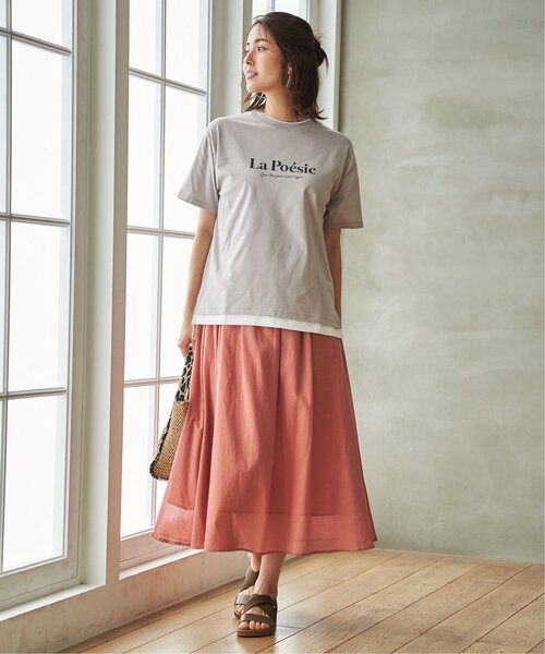 ikka(イッカ)の「ギャザーフレアスカート(スカート・レディース・カーキ/チェック/ネイビー/オレンジ・L/M/S)」の10枚目の写真