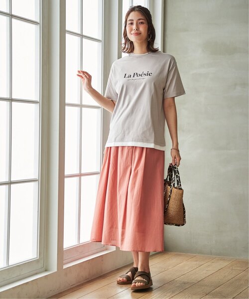 ikka(イッカ)の「ギャザーフレアスカート(スカート・レディース・カーキ/チェック/ネイビー/オレンジ・L/M/S)」の11枚目の写真