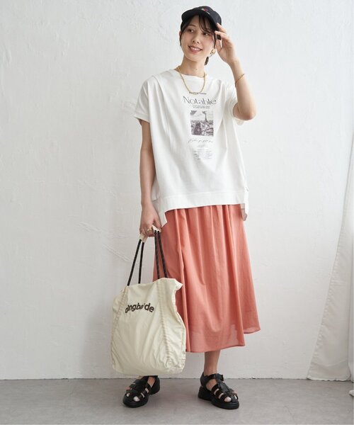 ikka(イッカ)の「ギャザーフレアスカート(スカート・レディース・カーキ/チェック/ネイビー/オレンジ・L/M/S)」の15枚目の写真