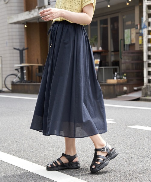 ikka(イッカ)の「ギャザーフレアスカート(スカート・レディース・カーキ/チェック/ネイビー/オレンジ・L/M/S)」の1枚目の写真
