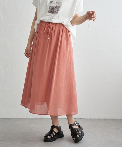 ikka(イッカ)の「ギャザーフレアスカート(スカート・レディース・カーキ/チェック/ネイビー/オレンジ・L/M/S)」の6枚目の写真