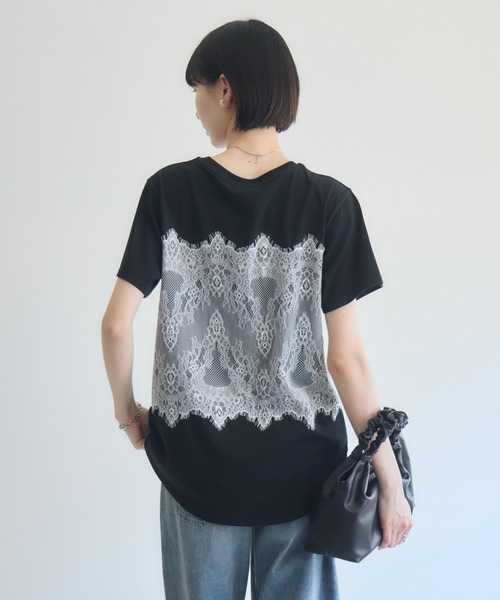 Paradise Picnic(パラダイスピクニック)の「ROSIEE レースビスチェ風トップス(Tシャツ/カットソー・レディース・ブラック/ホワイト・FREE)」の15枚目の写真