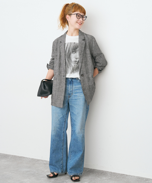 Spick & Span(スピックアンドスパン)の「《手洗い可 / 追加》エアリーリネン1Bジャケット(テーラードジャケット・レディース・マルチ/アイボリー/チャコールグレー・36/38)」の7枚目の写真