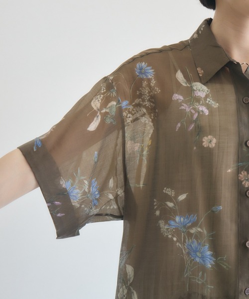 Paradise Picnic（パラダイスピクニック）の「TRANOI. ヴィンテージフラワーシャツ（シャツ/ブラウス・レディース・ブラック/ブラウン/ベージュ・FREE）」の12枚目の写真