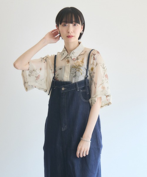 Paradise Picnic（パラダイスピクニック）の「TRANOI. ヴィンテージフラワーシャツ（シャツ/ブラウス・レディース・ブラック/ブラウン/ベージュ・FREE）」の6枚目の写真