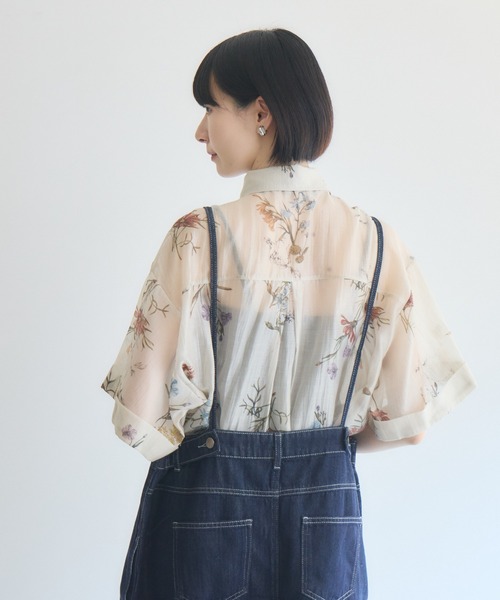 Paradise Picnic（パラダイスピクニック）の「TRANOI. ヴィンテージフラワーシャツ（シャツ/ブラウス・レディース・ブラック/ブラウン/ベージュ・FREE）」の7枚目の写真