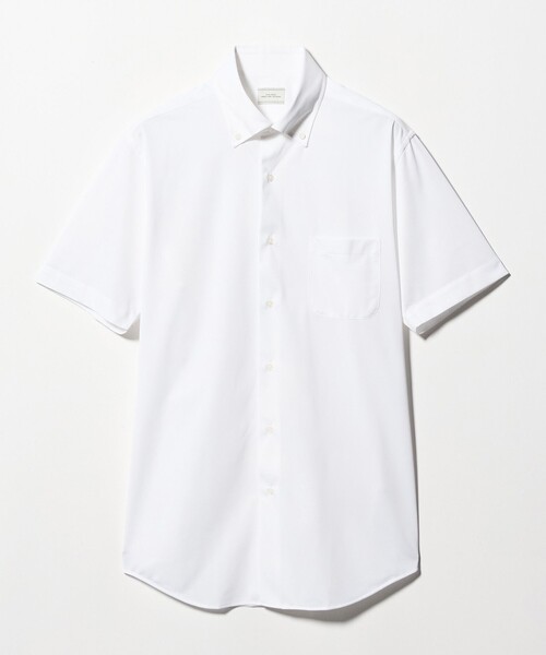 green label relaxing(グリーンレーベルリラクシング)の「A+ COOL Pトリコット シャドーストライプ スタンダード ボタンダウン 半袖 ドレスシャツ -ストレッチ・イージーアイロン・接触冷感・吸水速乾-(ビジネスシャツ・メンズ・ホワイト/ライトブルー・XL/L/S/M)」の17枚目の写真