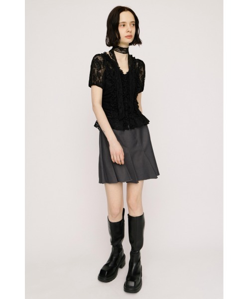 SLY(スライ)の「SLANT PLEATS S/SK スラントプリーツショートスカート 夏服(スカート・レディース・ブラック/杢グレー・1/0)」の8枚目の写真