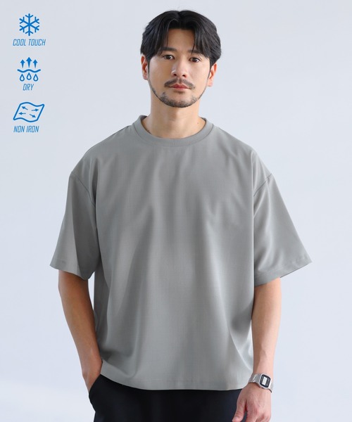 SPU(スプ)の「【セットアップ対応】【接触冷感・防シワ・速乾】ドライポリ半袖プルオーバー(Tシャツ/カットソー・メンズ・ブラック/グレー/ネイビー・S/L/M/XL)」の3枚目の写真