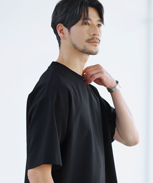 SPU(スプ)の「【セットアップ対応】【接触冷感・防シワ・速乾】ドライポリ半袖プルオーバー(Tシャツ/カットソー・メンズ・ブラック/グレー/ネイビー・S/L/M/XL)」の11枚目の写真